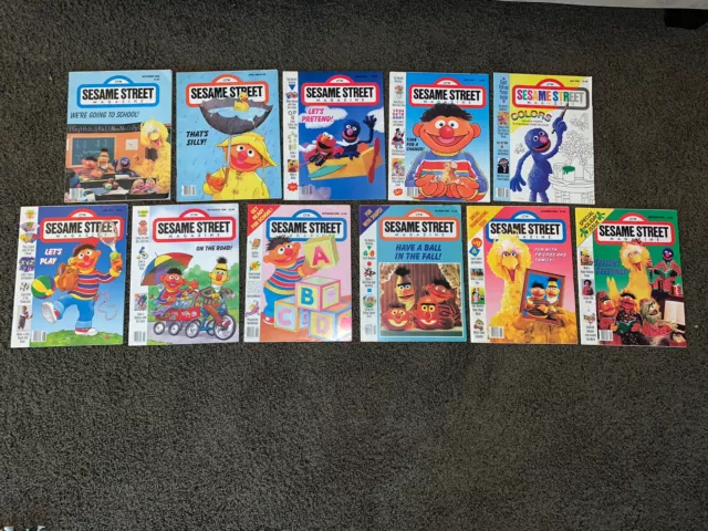 Sesame Street Magazine Lot 11 Vtg 88 (1x Sept) 89 (1x Apr) 1990 (9x) Mar - Dec
