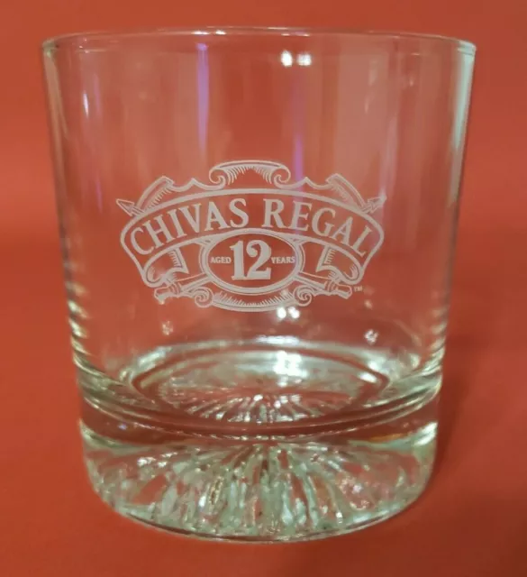 Chivas Regal "Aged 12 Years" Whiskey Glass Weighted Bottom EUC