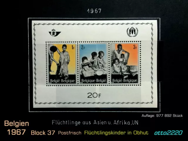 Belgien 1967, MiNr. Block 37; "Europäisches Weltflüchtlingsjahr", Postfrisch