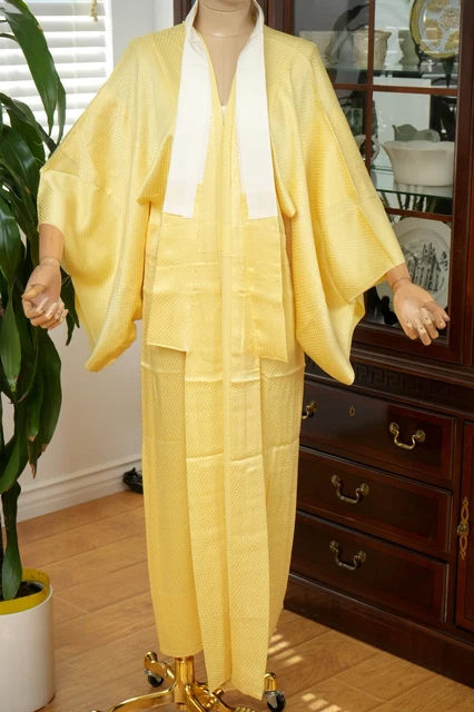 Dear Vanilla Japanese Hitoe Juban Undergown Women's Kimono Genuine Vintage Mint 7
