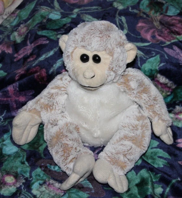 Doudou peluche DANI CREATIONS SINGE BEIGE MARRON CHINE 32 CM