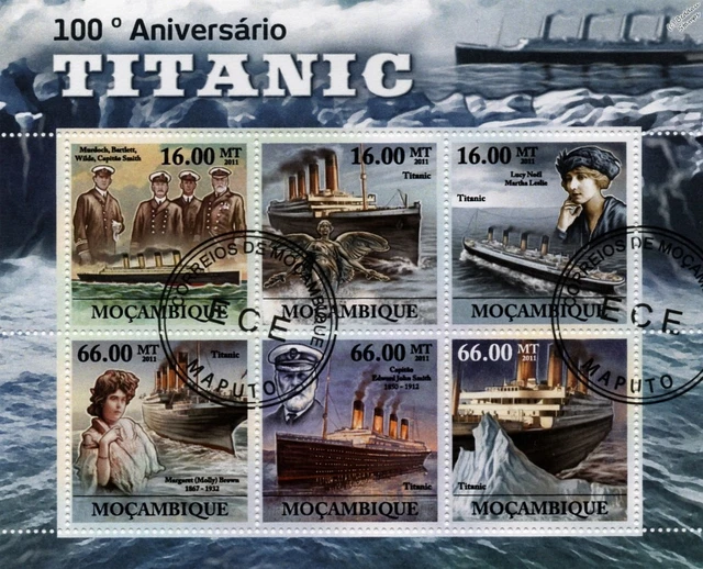 SINKING OF RMS TITANIC Ocean Liner Ship 6v foglio francobollo CTO (2011