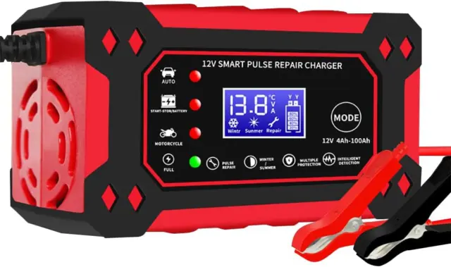 Car Battery Charger 12V 6-Amp Fully Automatic Smart Charger, Trickle Charger and