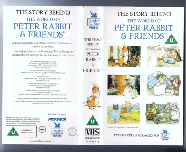 vhs video The Story Behind The World of Peter Rabbit & Friends. Reader's Digest