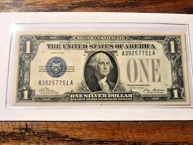1928 1 Dollar Funny Back Silver Certificate Note CU #17641