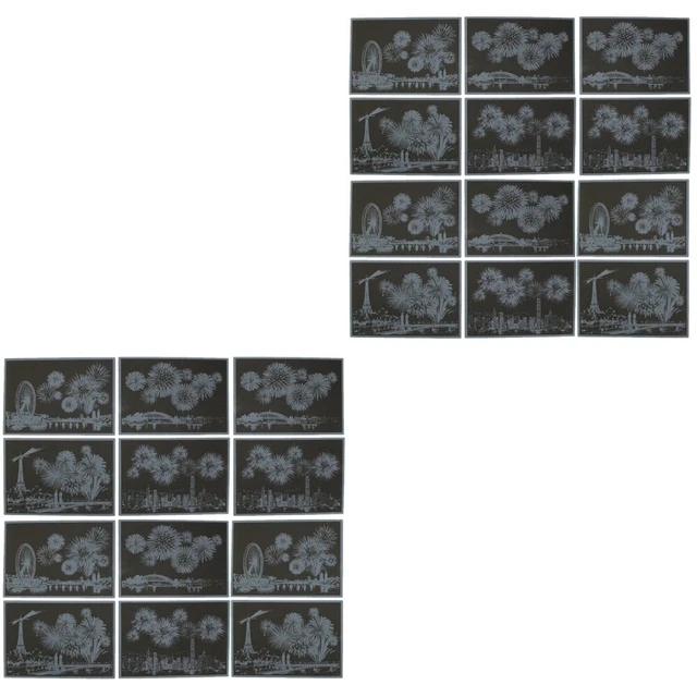 24 piezas en 3 juegos World City Scratchbild Nocturne hágalo usted mismo arañazos