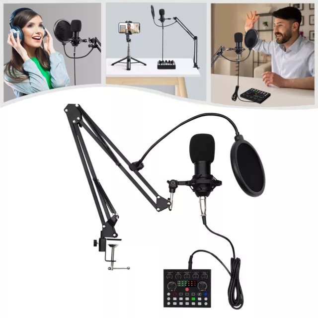 Kondensatormikrofon-Set, BM-800 Mikrofon-Kit mit Live-Soundkarte, Verstellbarer