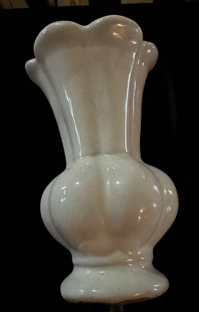 MacKenzie-Childs White Bistro Ceramic Pottery Light Topper Lamp Finial