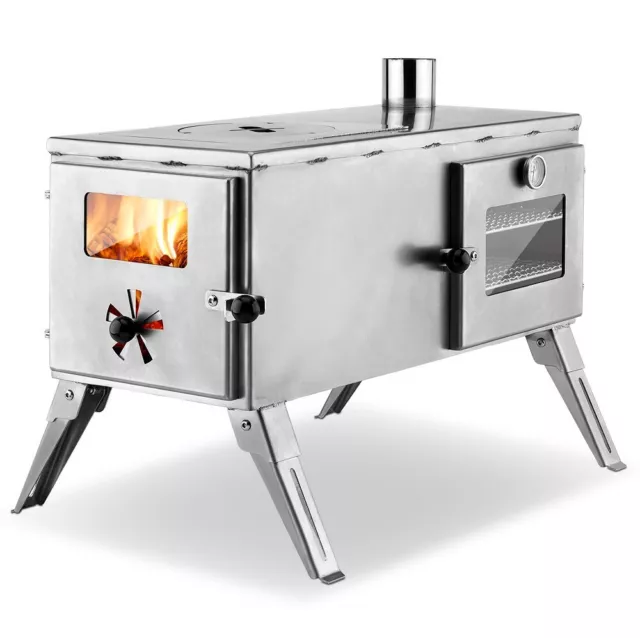 Holzbackofen Outdoor-Küchenherd Edelstahl "Kurt" - Grill, Gartenkamin, Zeltofen