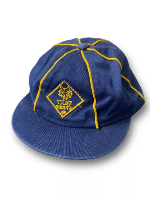 Vintage 1950s CUB SCOUTS BSA Blue Gold Uniform Hat Boy Scout Official Wolf Cap