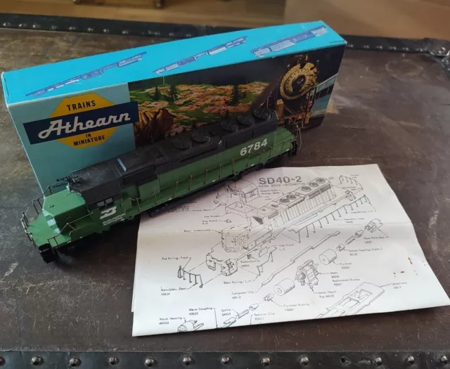 Athearn ~ Burlington Northern Sd40-2 Powered Locomotive # 6784 ~Ho Scale