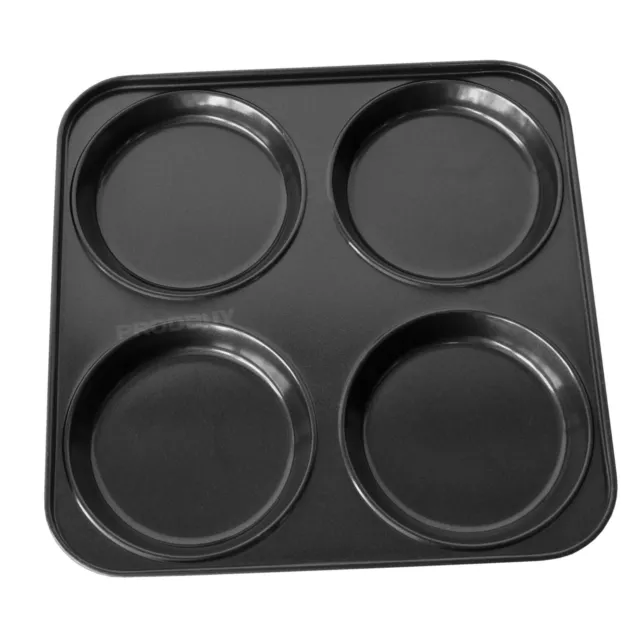 Set of 3 Yorkshire Pudding Tins 4 Cup Stainless Steel Non-Tick Oven Baking Trays