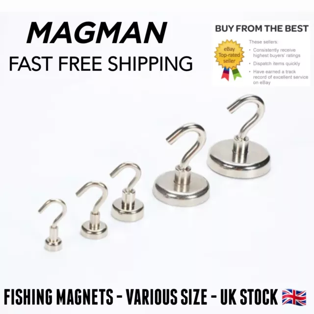 Neodymium Fishing Recovery Magnet Super Strong Pull Force Various Size Fast Post