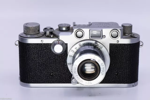 Leica iiic with elmar 5cm 50mm - rangefinder kit film body and lens 1950 2