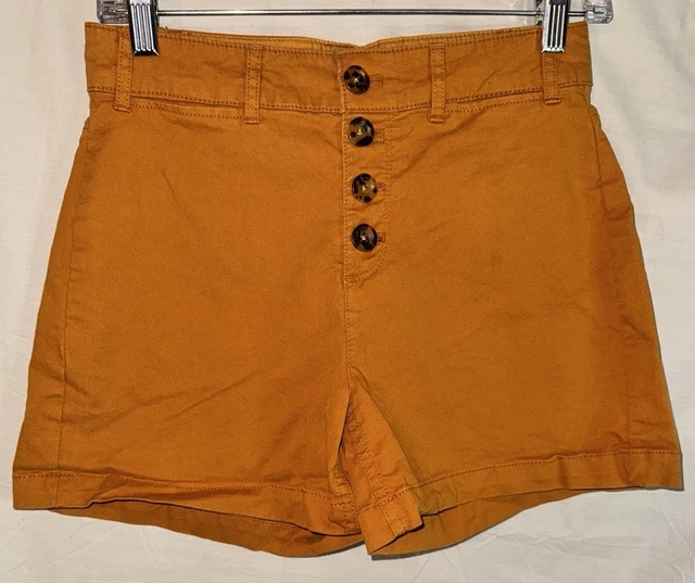 OLD NAVY WOMEN'S Size Mustard Yellow Button Fly Cotton Blend