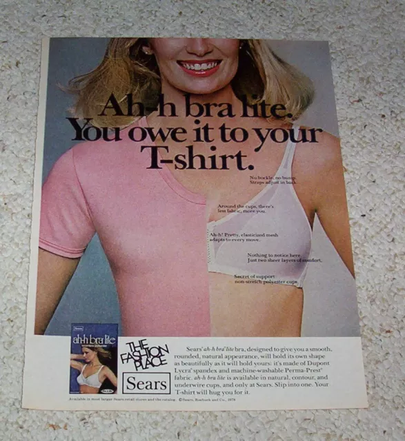 1978 PRINT AD page - Sears Ah-h BRA girl lingerie fashion vintage