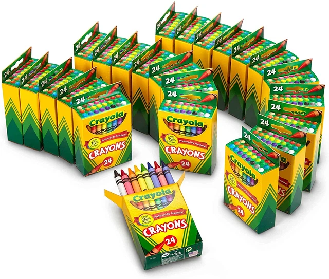 CRAYONS BULK, CLASSROOM Supplies for Teachers, 24 Crayon Packs with 24