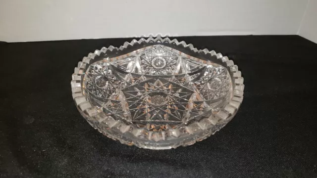 Vintage 7" Brilliant Cut American Glass Shallow Bowl/Dish.