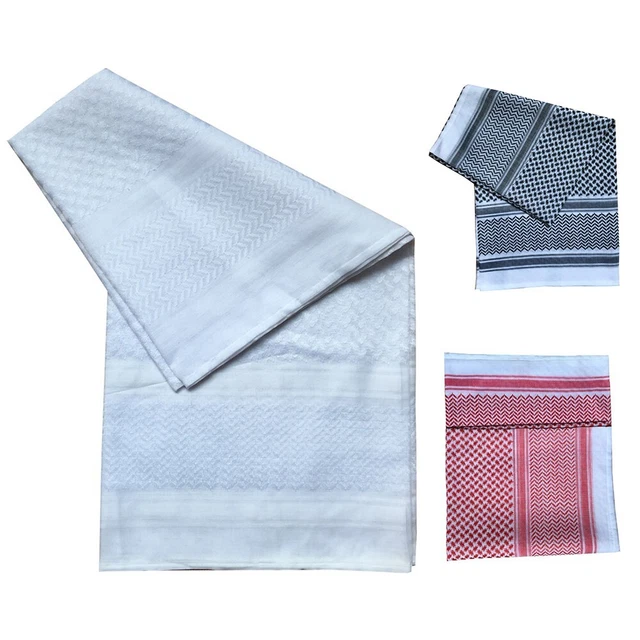 Foulard Uomo Poliestere Arabo Hijab Capo Turbante Shemagh 55 pollici*55 pollici