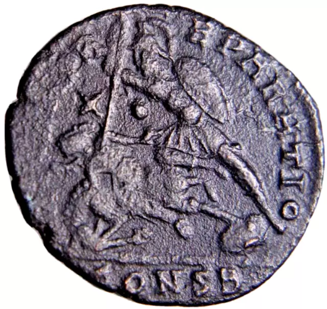 RARE None Online X Half Follis Spearing CONSB Constantius II Roman Coin w/COA