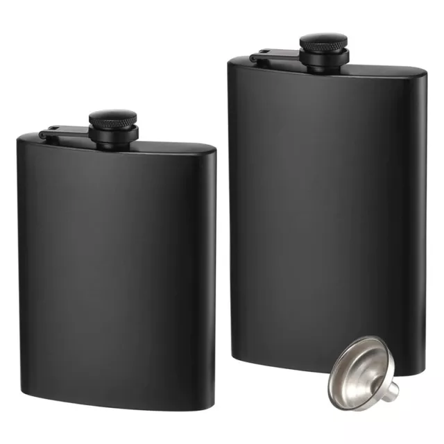 2 Pack Hip Flasks for Liquor, 8 Oz Stainless Steel Leakproof Thin Flasks3382