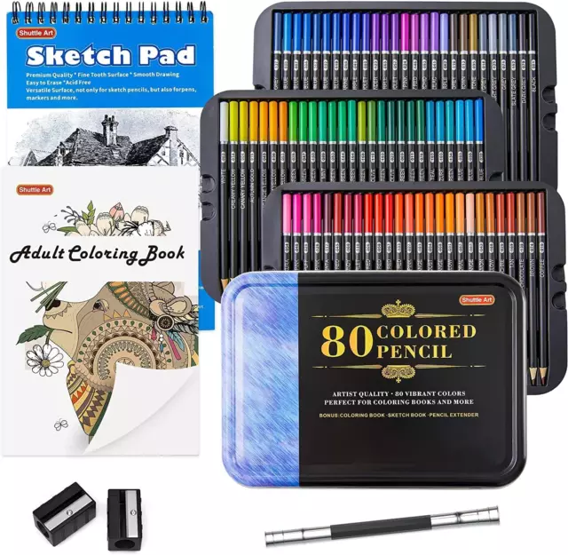 Ensemble de crayons de couleur de 48 couleurs pour adultes et enfants,  crayons de dessin pour croquis, arts, livres de coloriage pour adultes