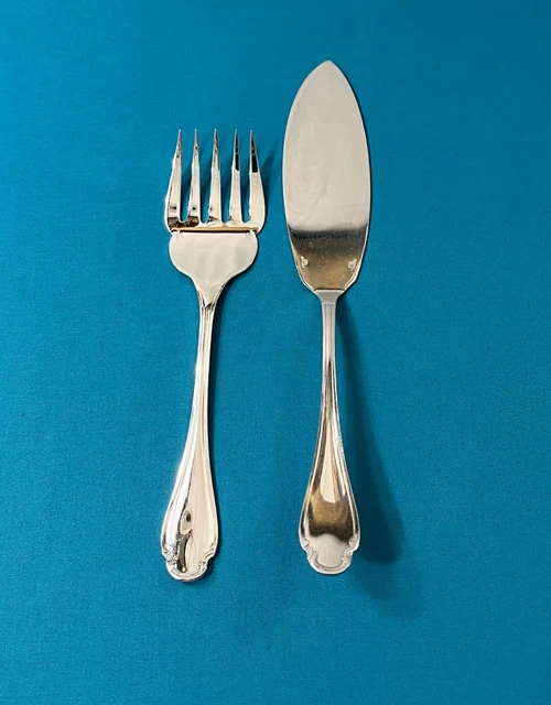 2 Couverts à Poisson CHRISTOFLE – Métal Argenté, Motif Vendôme – Très Bon état
