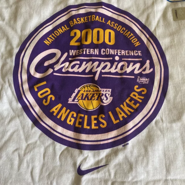 VINTAGE NIKE LAKERS Champions T-Shirt Size L western conference Kobe ...
