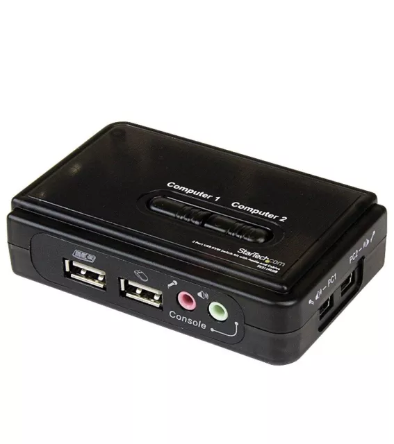 StarTech.com SV211KUSB! 2 Port Black USB KVM Switch Kit with Audio and Cables!