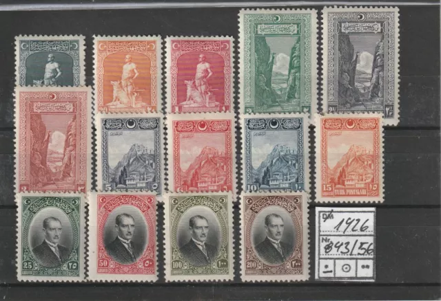 Turkey 1926 Complete Set Michel Catalogue Value 250 € Mh / *