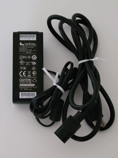 VeriFone Power Supply Adapter with Cord CPS10936-3E-R