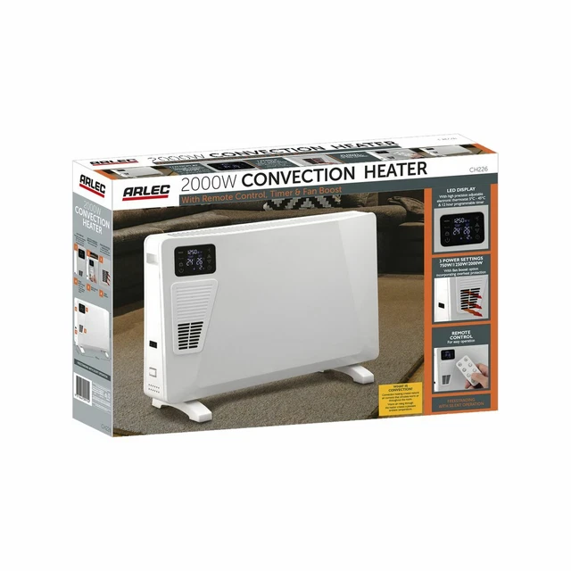 ARLEC 2000W WALL Mount / Freestanding Ceramic Heater/2 Settings/Remote  $129.99 - PicClick AU