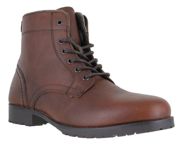 OAKTRAK BATES MENS Brown Lace Up Military Combat Leather Ankle Boots £