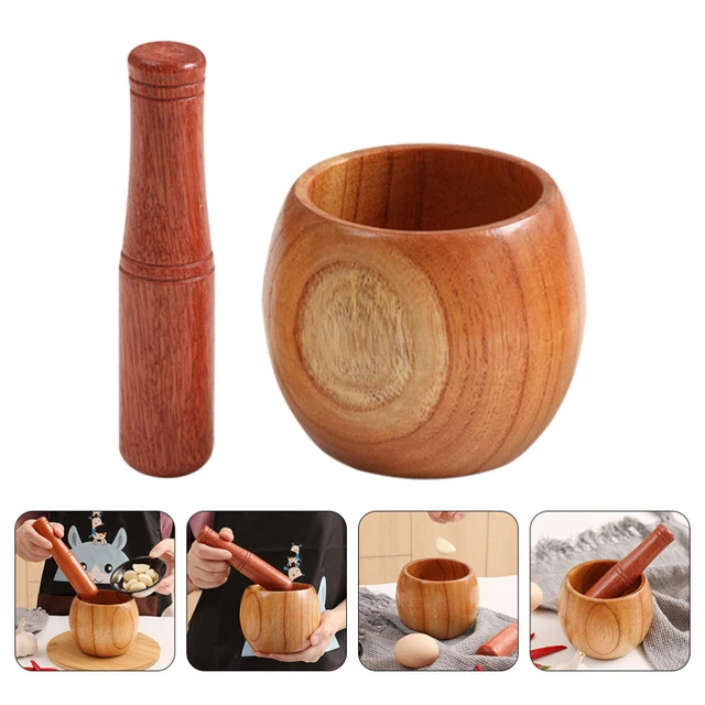 Bicchiere per aglio legno di giuggiola bambino pestello per aglio pressa per aglio