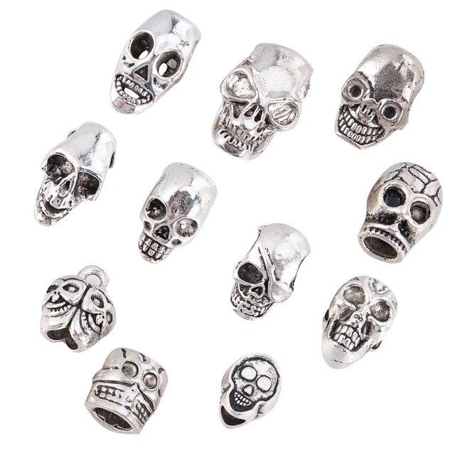 110 Pcs Halloween Skull Big Hole Beads Plating Alloy Miss Enamel Charm Pumpkin