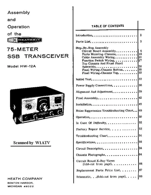 ASSEMBLY MANUEL D'INSTRUCTIONS pour Heathkit O-12 EUR 15,31 - PicClick FR