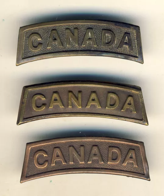 WW 1   CEF 3 Canadian  shoulder titles