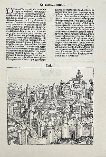 Antique Print - Schedel Hartmann - Wolgemuth - Michel and Pleydenwurff - 1493
