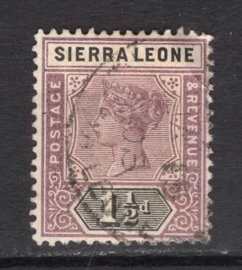 M19199 Sierra Leone 1897 SG43 - 1 1/2d dull mauve & black.