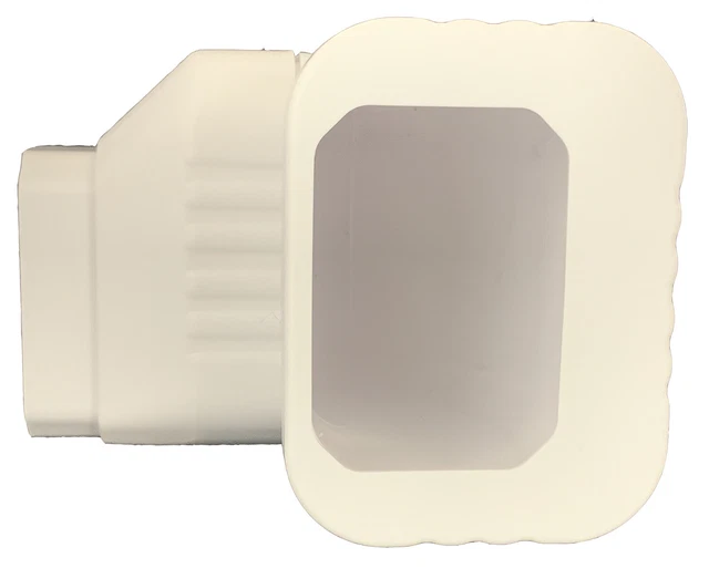 FlushFit 90 Degree Downspout Elbow gets around tight corners, White