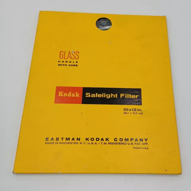 Kodak 10x12 Safelight Filter No. 3A in Box Film DarkRoom Print Developing. PO