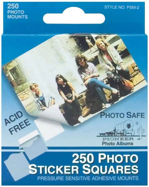 Foto cuadrados autoadhesivo 250/paquete-blanco 1/2 pulgada 023602122086