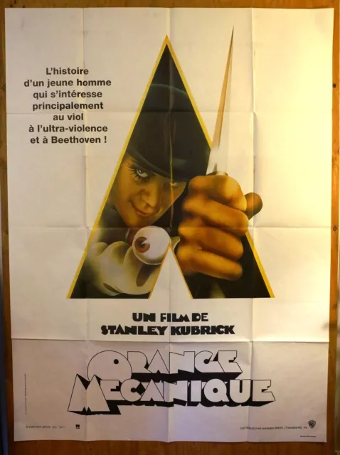 A Clockwork Orange .. 1971 French Subway Movie Poster  "Orange Mecanique"