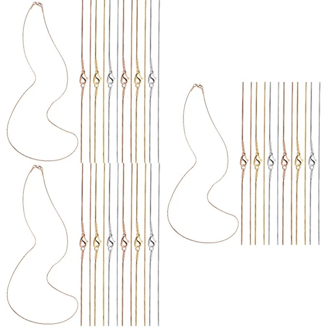 36 Pcs Round Snake Necklace Stainless Steel Chain Making Chains Extender