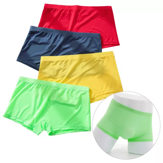 Slip boxer estivi uomo ghiaccio seta senza cuciture pantaloncini mutandine biancheria intima mutande