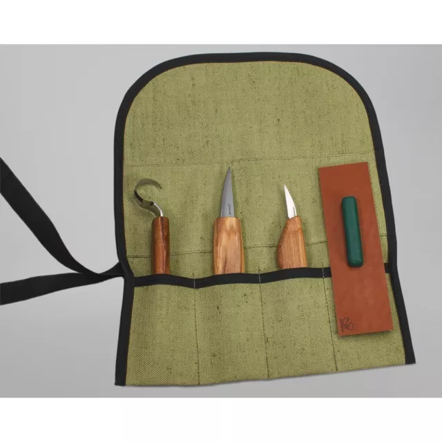 BEAVER CRAFT S17 Spoon and Whittle Carving Set - 3 Knives, Roll + Accessories