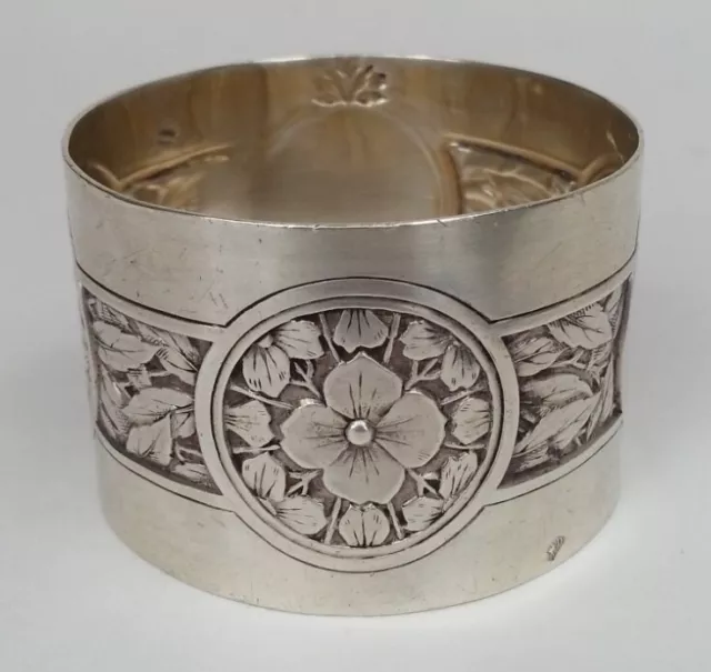 RAVISSANT ancien ROND DE SERVIETTE en ARGENT MASSIF Orfèvre ALPHONSE DEBAIN
