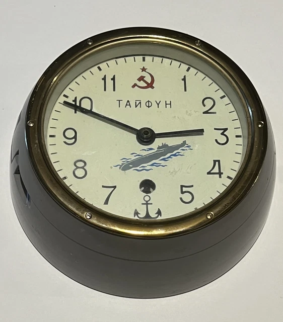 Soviet Russia Russian Navy Vostok Ship Submarine Cabin Antimagnetic Clock w/ Key