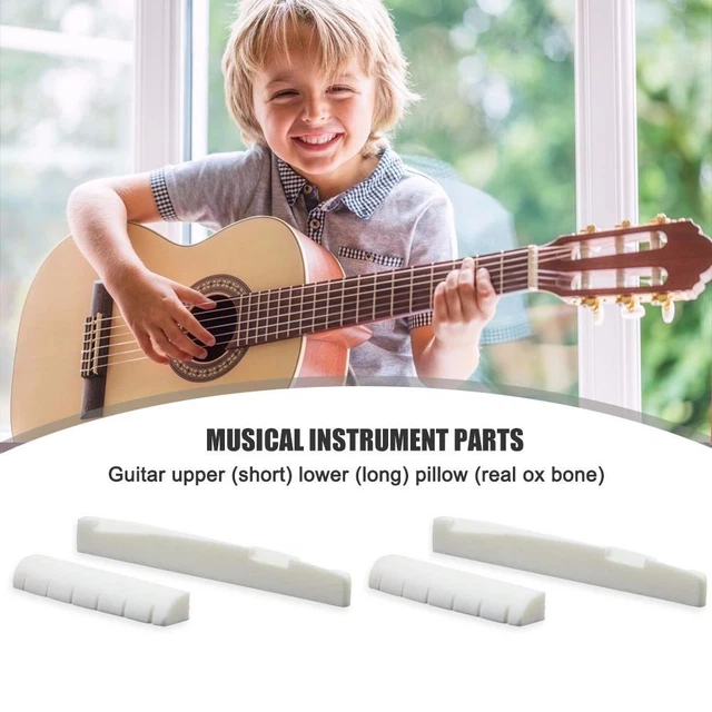 4pcs Bone Guitar Bridge Nut Saddle for 6 String Guitar Stringed Instrument Parts
