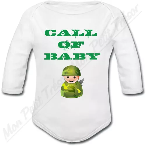 Body Bébé Call of baby - cadeau naissance jeux video geek humour farçon fille